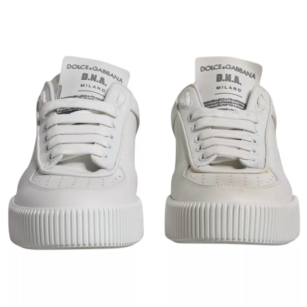 White Miami Leather Low Top Sneakers Shoes