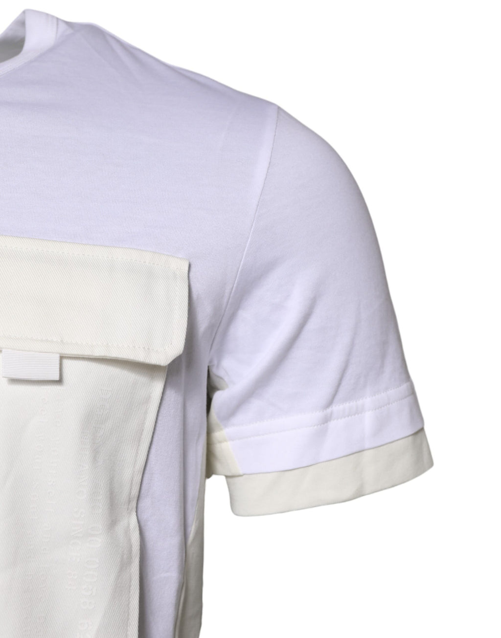 White Cotton Pocket Short Sleeves T-shirt