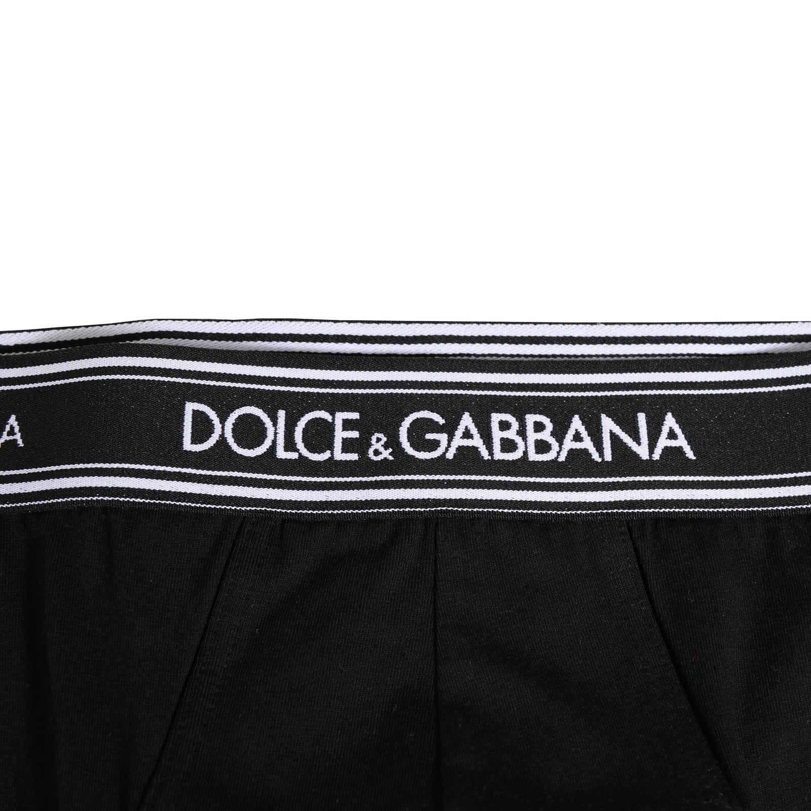 Black Cotton Stretch Logo Print Brief Underwear