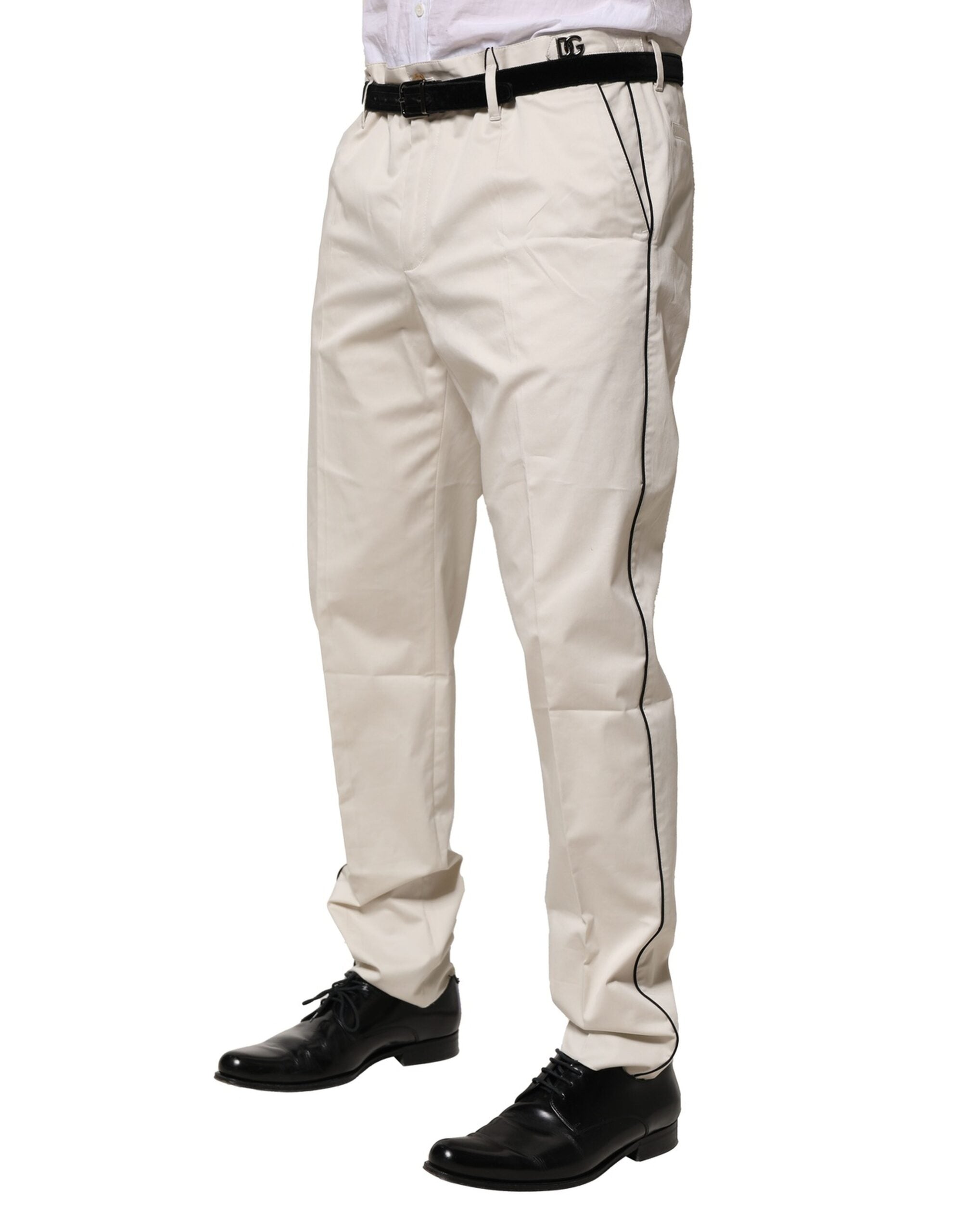 White Cotton Dress Slim Formal Pants