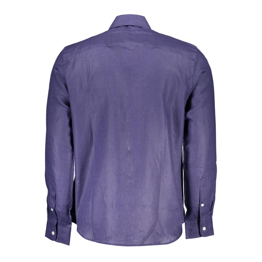 Blu Linen Men Shirt