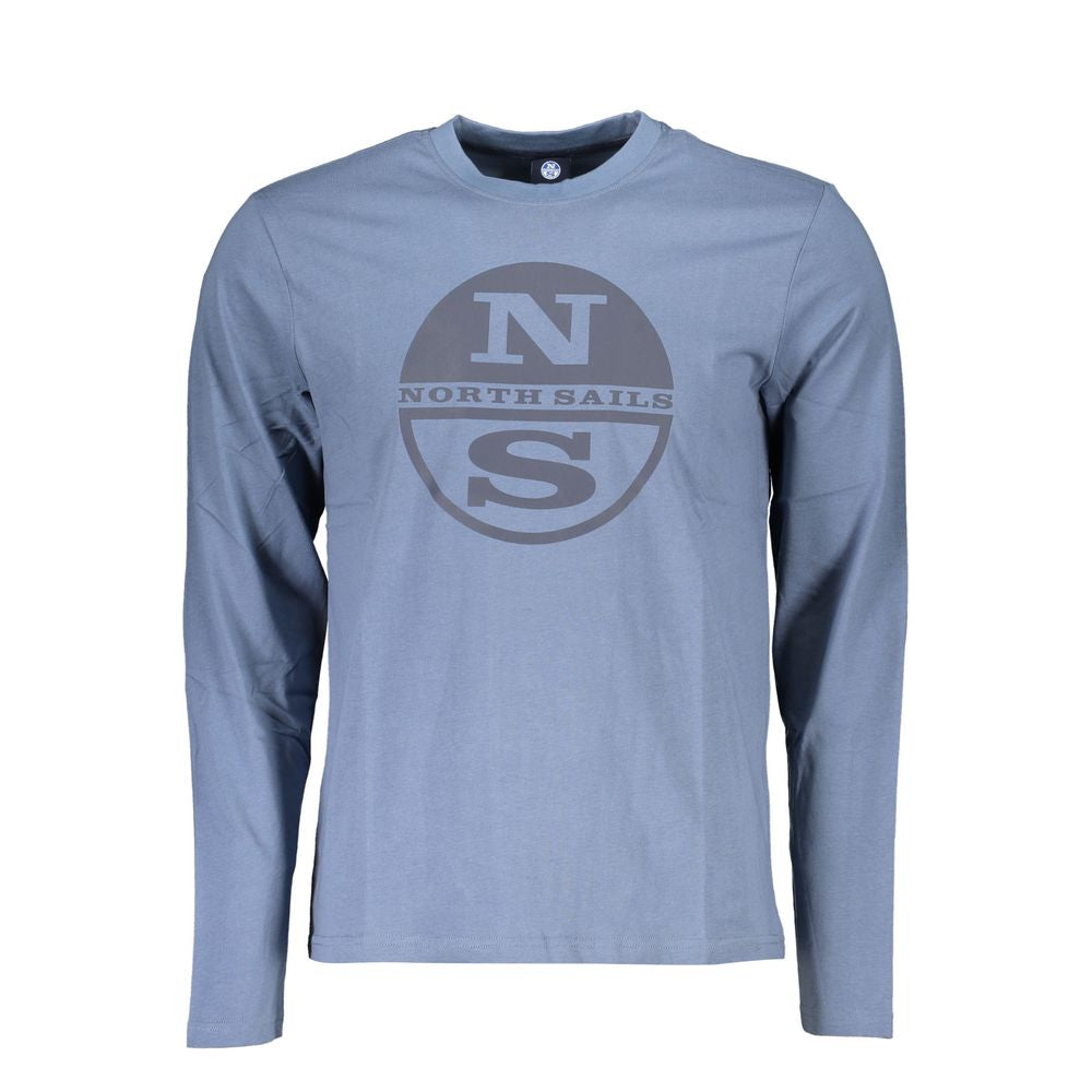 Blue Cotton Men T-Shirt