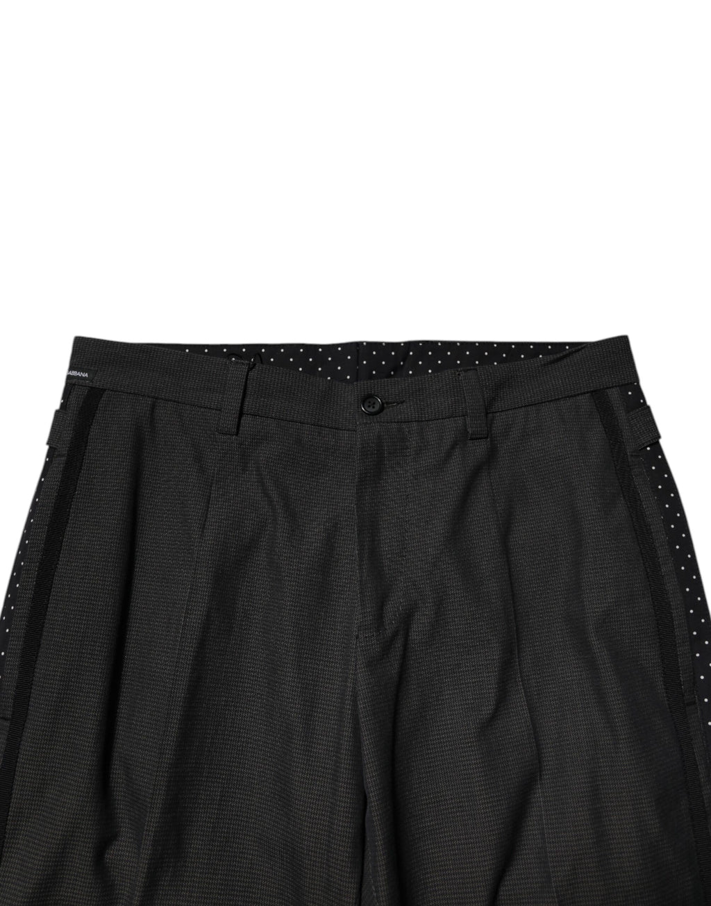 Gray Cotton Patterned Formal Pants