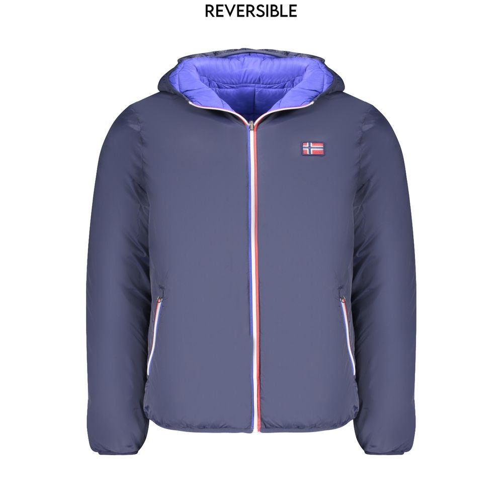 Blue Poliammide Men's Jacket