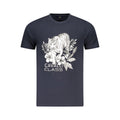Blue Cotton Men T-Shirt
