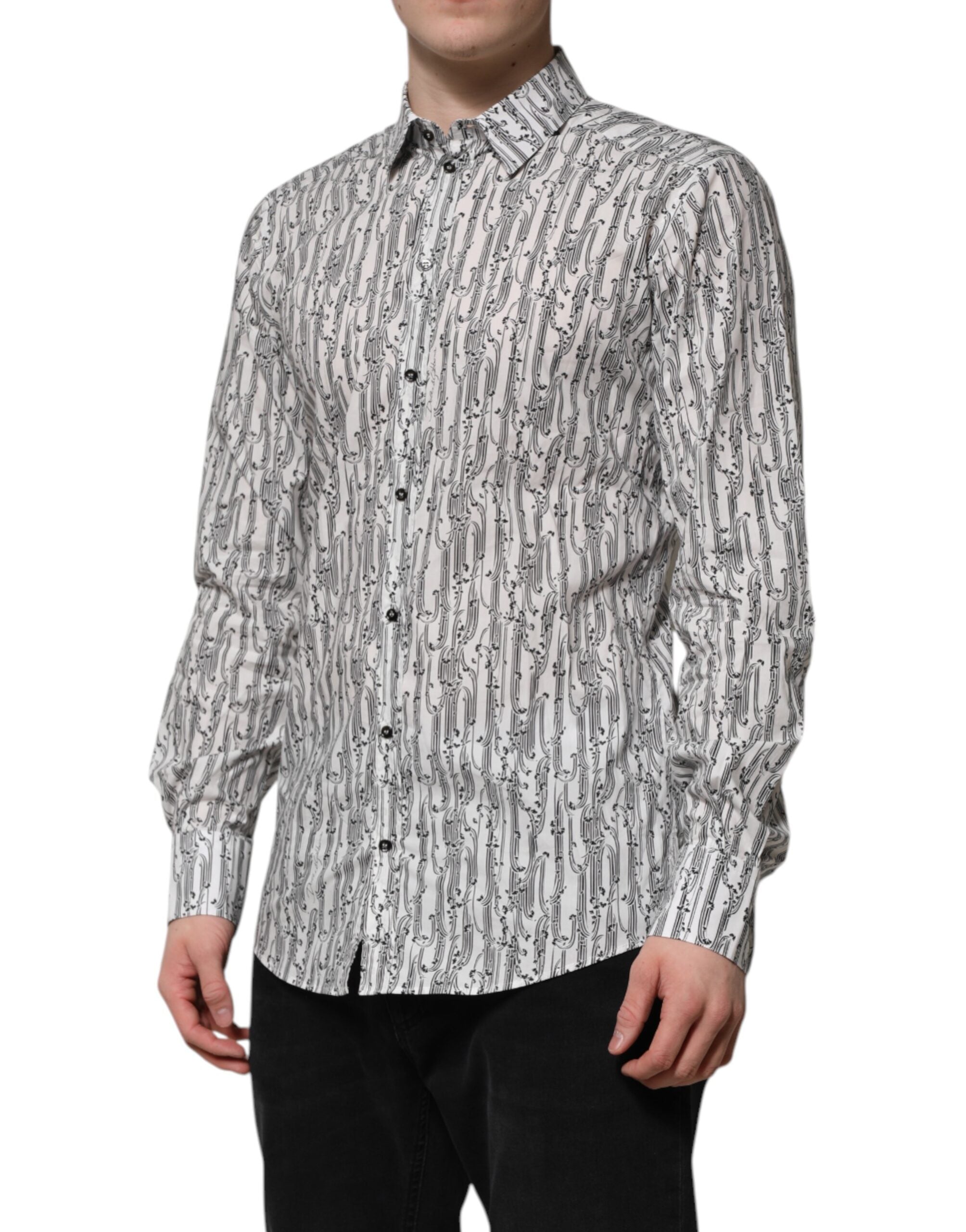 White Floral Print Casual Long Sleeves Shirt