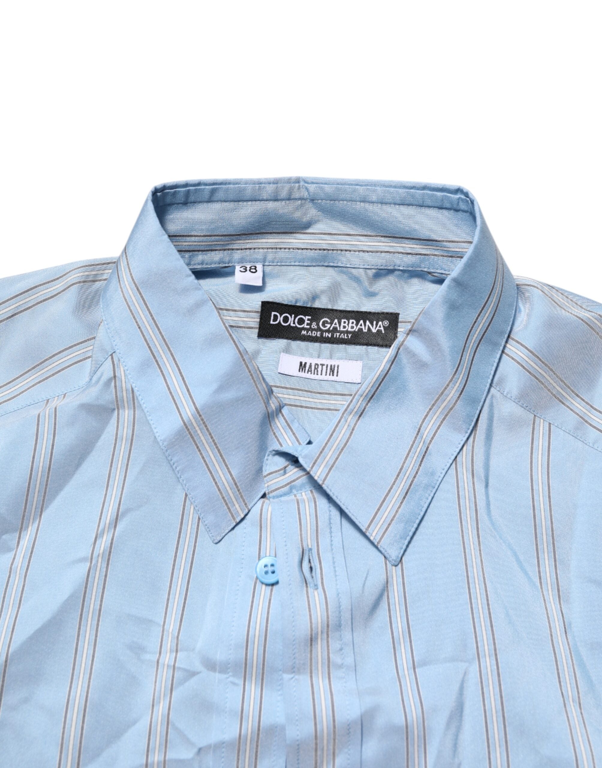 Blue Striped MARTINI Long Sleeves Dress Shirt