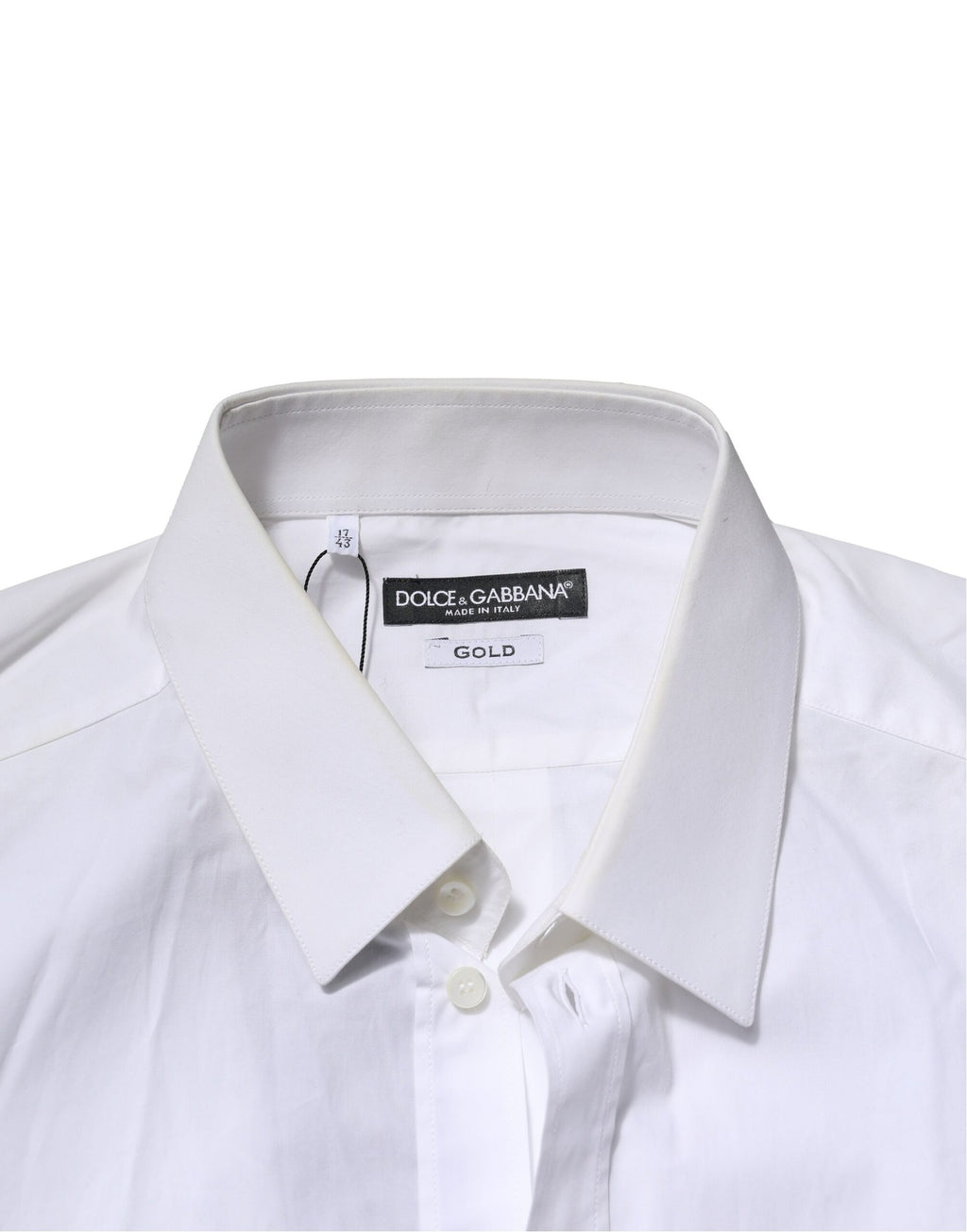 White Cotton GOLD Long Sleeves Dress Men Shirt