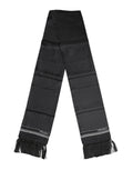 Black White Polka Dot Fringes Foulard Scarf