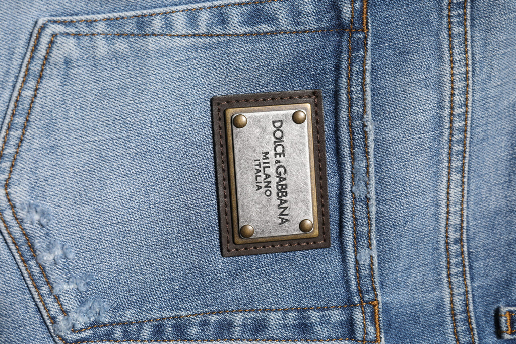 Blue Washed Cotton Skinny Men Denim Jeans