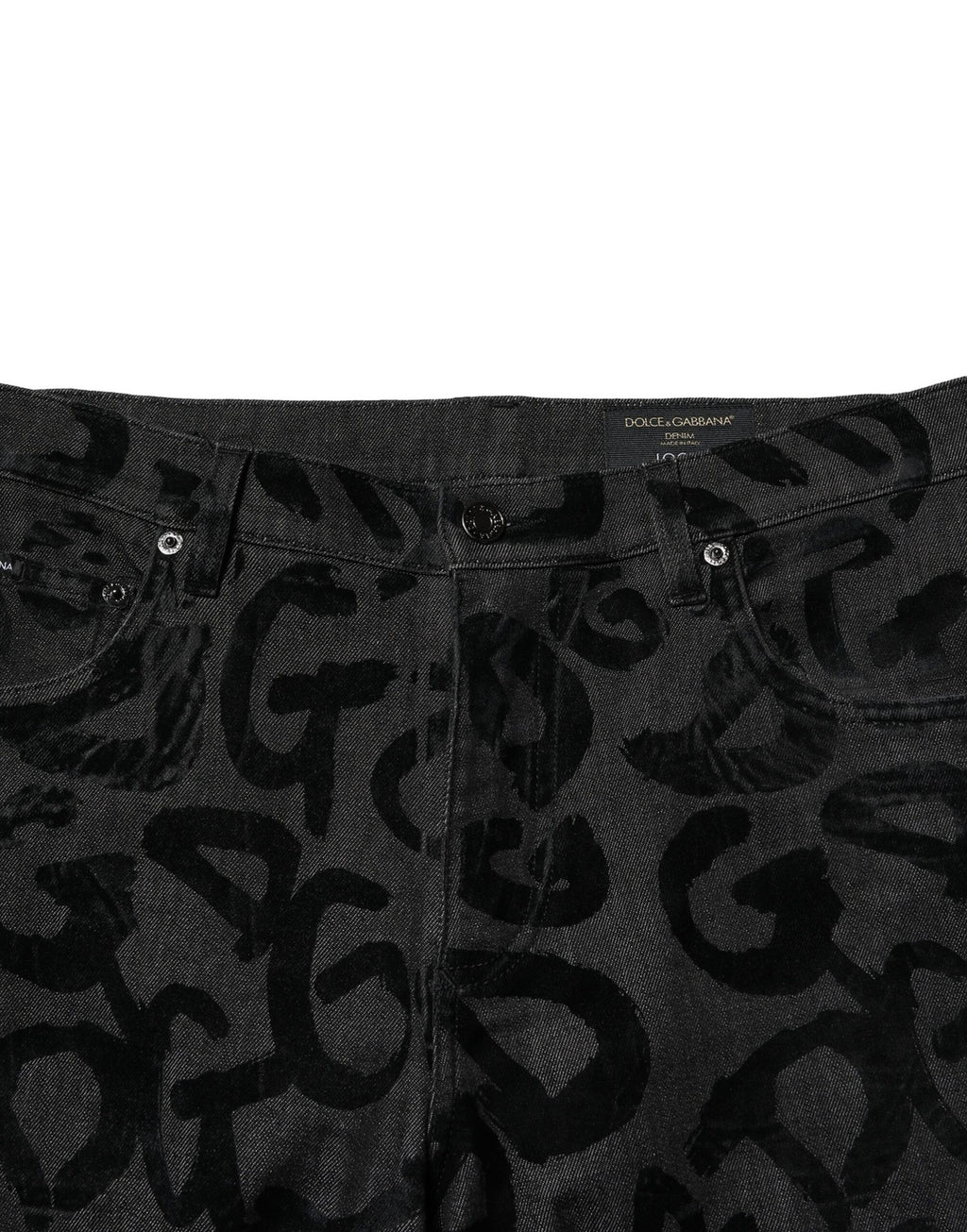 Gray Cotton DG Logo Straight Men Denim Jeans