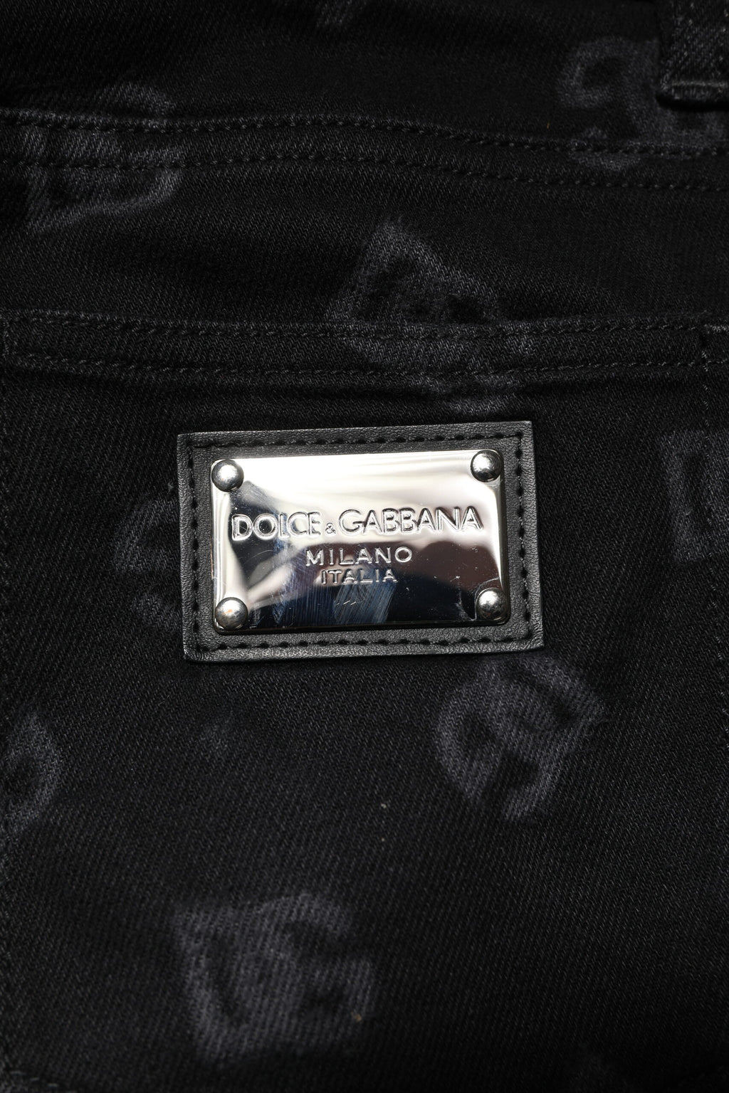 Black Cotton DG Logo Skinny Men Denim Jeans