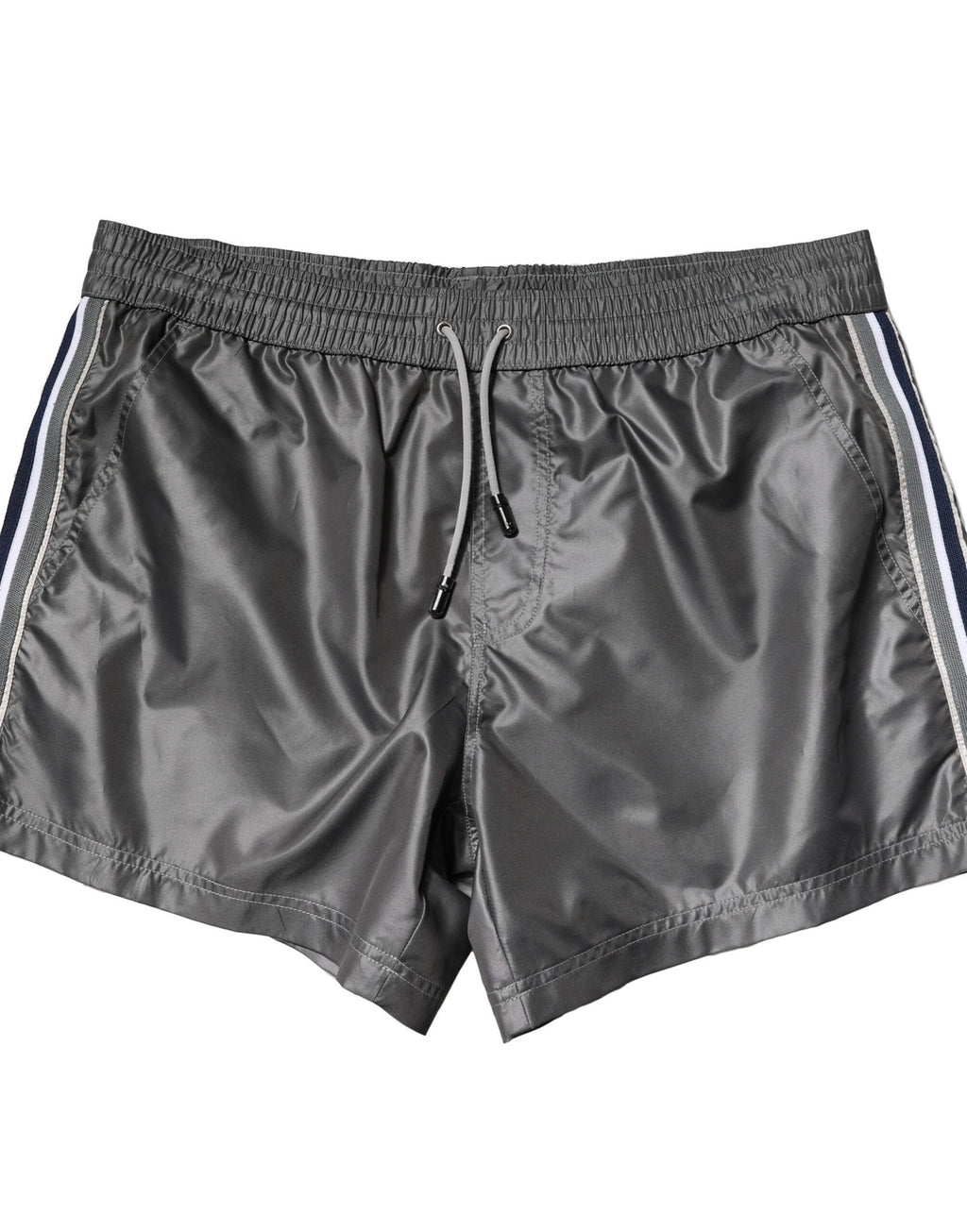 Gray Polyester Mid Waist Casual Bermuda Shorts