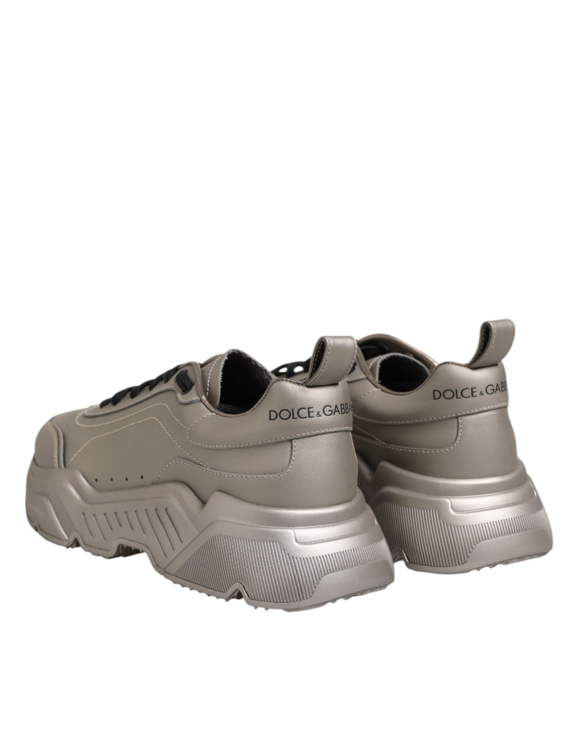 Silver DAYMASTER Leather Men Sneakers Shoes