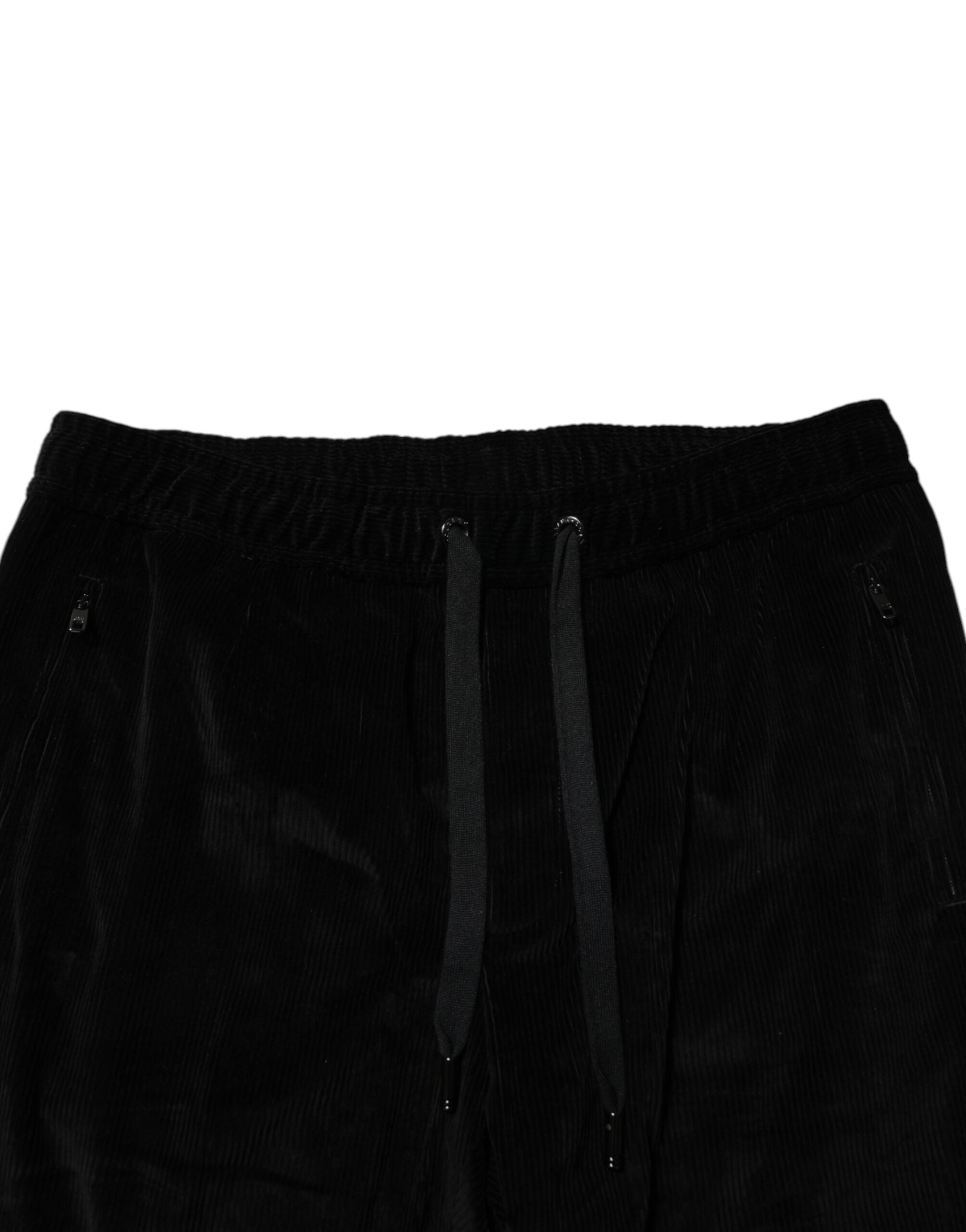 Black Cotton Men Jogger Sweatpants Pants