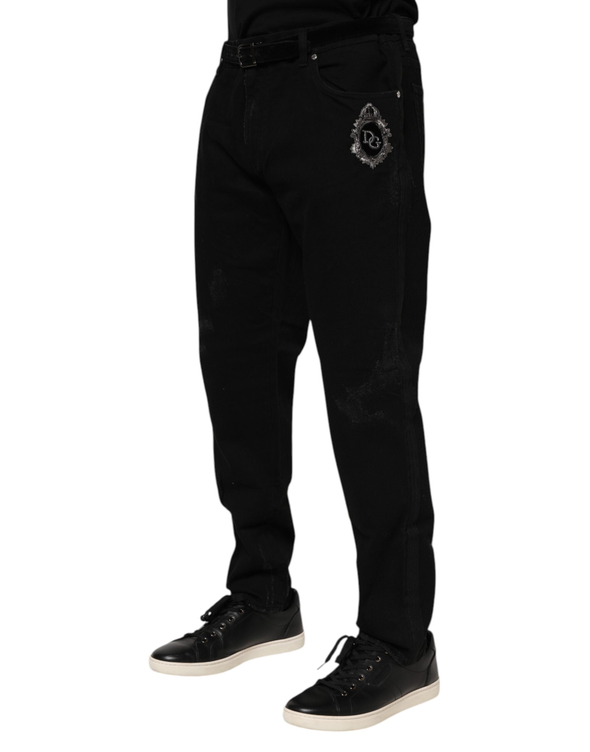 Black Cotton Skinny Men Denim Jeans