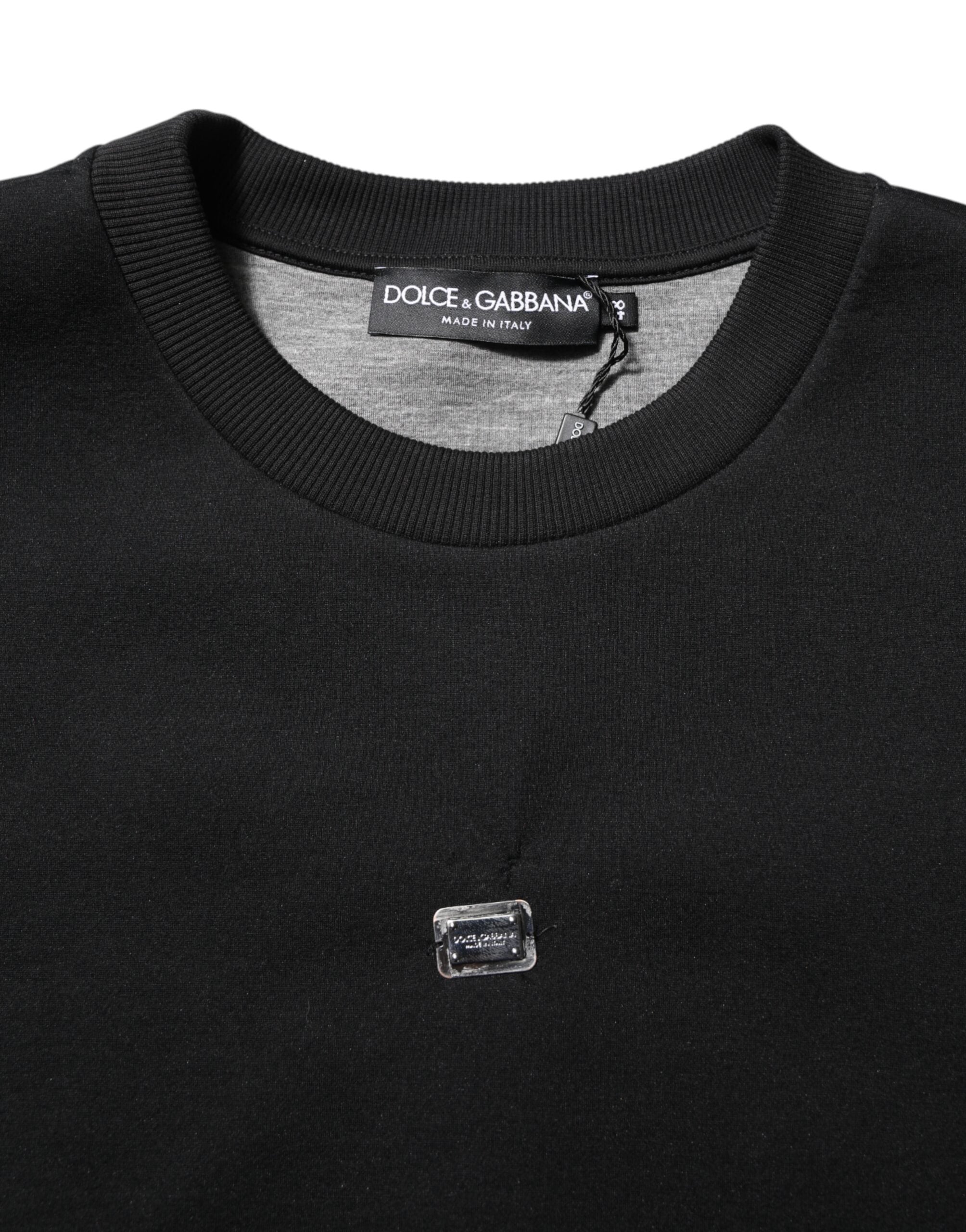 Black Modal DG Logo Plaque Pullover Sweater