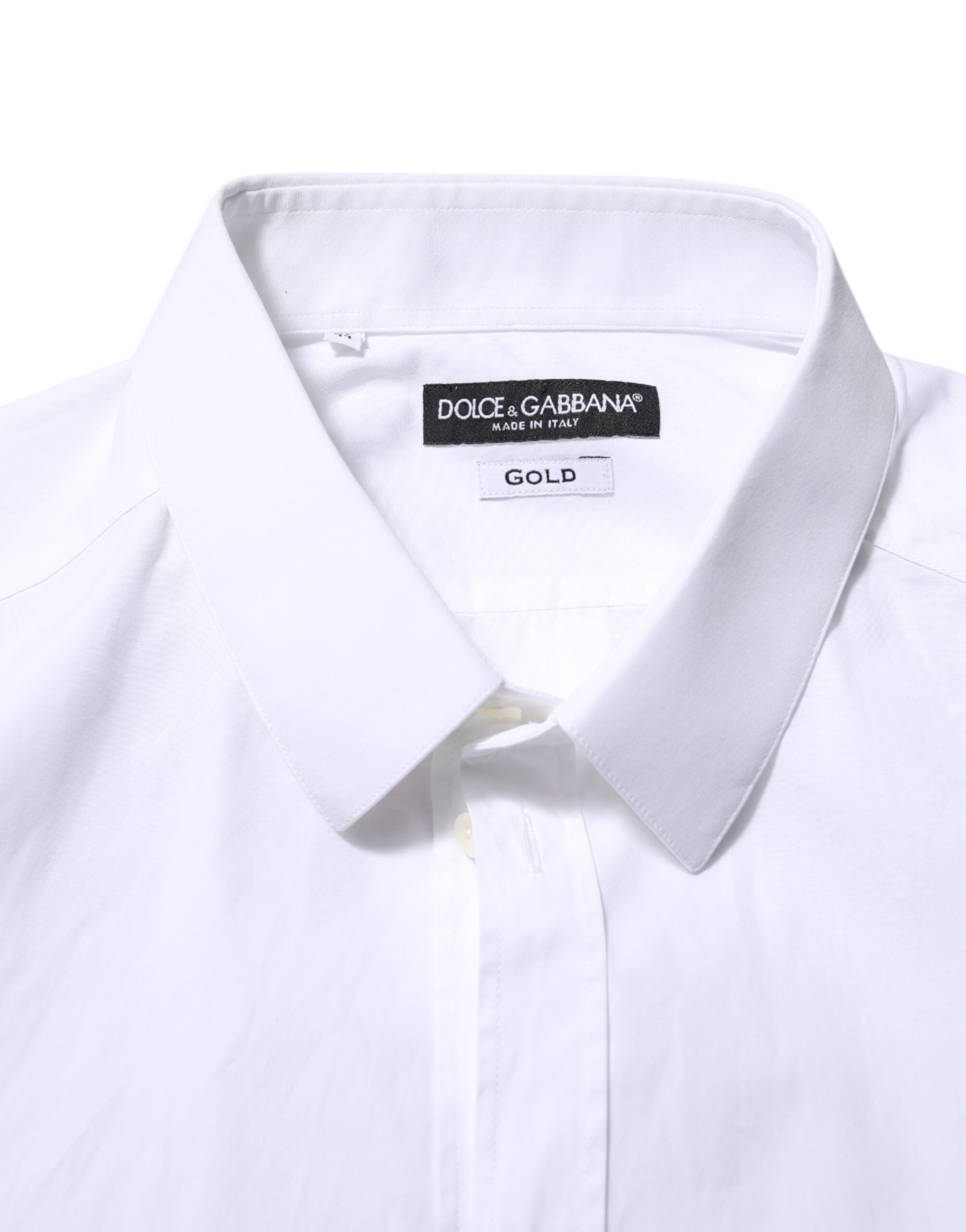 White Cotton Long Sleeves GOLD Formal Shirt