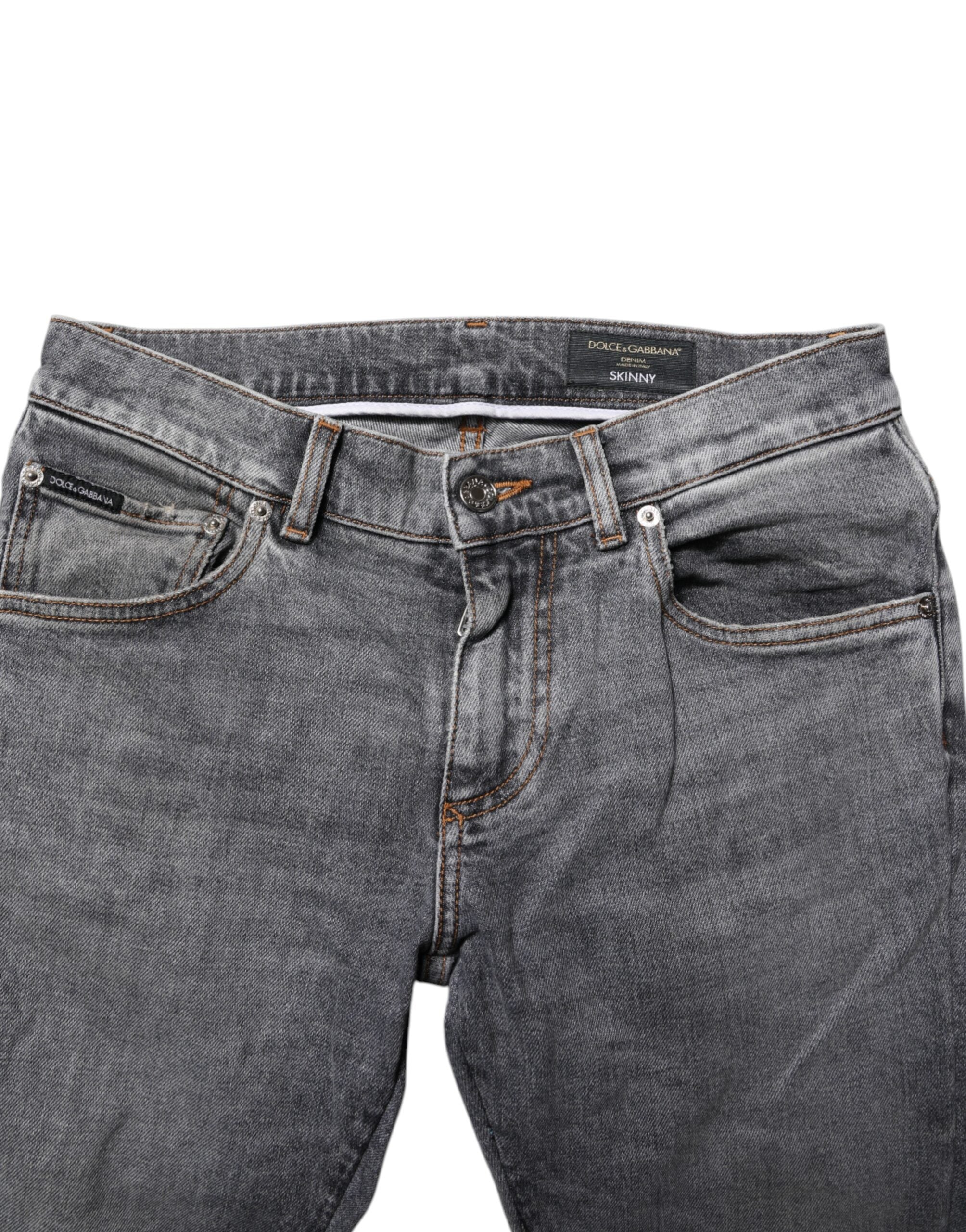 Gray Cotton Skinny Denim Trouser Jeans