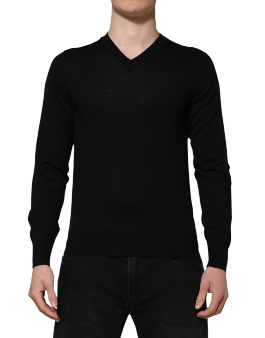 Dark Gray Embroidered Logo Pullover Sweater