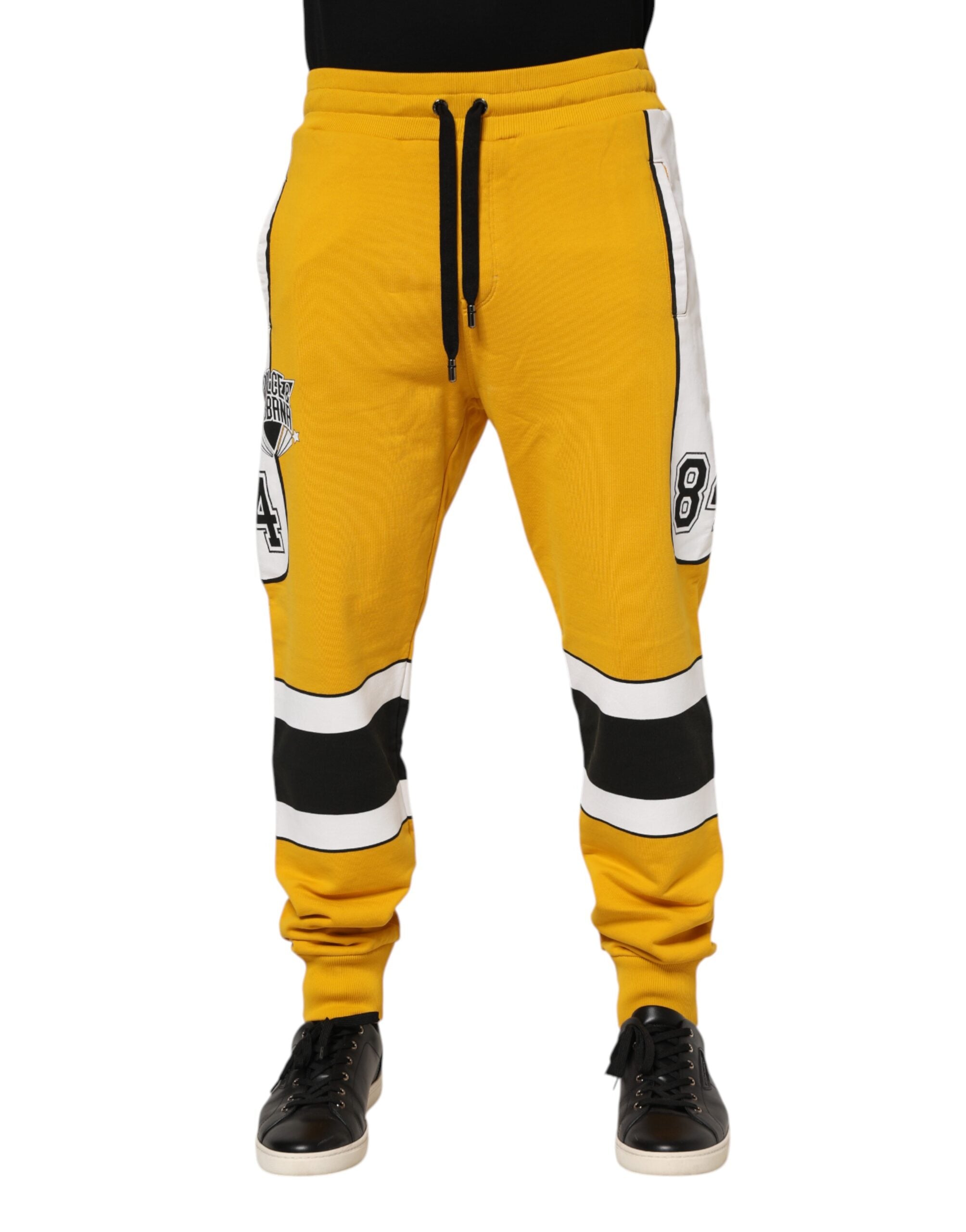 Yellow Cotton Jogger Skinny Sweatpants Pants