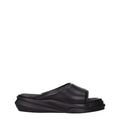 Black Leather Slippers