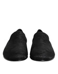 Black Floral Brocade Loafers Men Dress Shoes