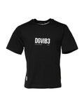 Black DG Vib3 Print Cotton Crew Neck T-shirt