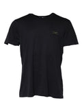 Dark Blue Logo Plaque Cotton Crewneck T-shirt