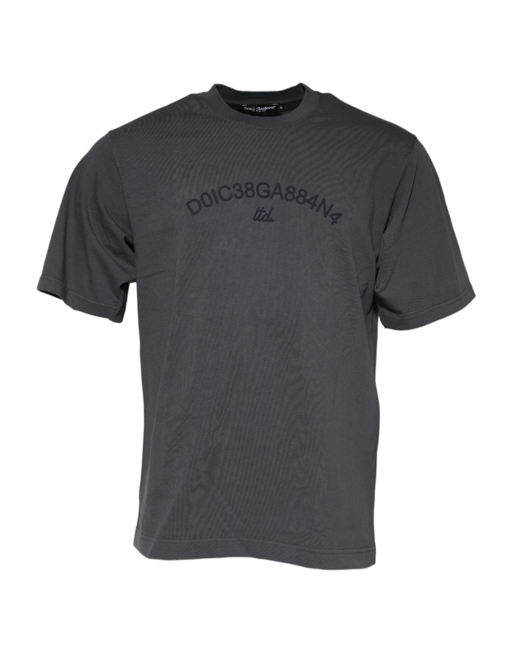 Gray Logo Graphic Cotton Crew Neck T-shirt