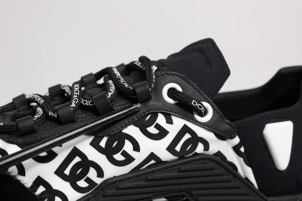 Black Logo Lace Up Low Top NS1 Sneakers