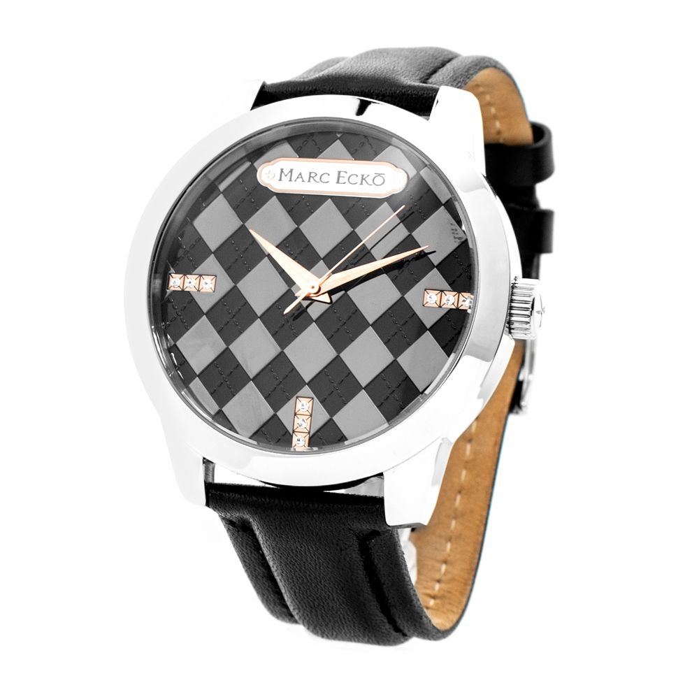 Black Leather Dress Watch