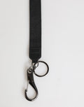 Black Yellow Polyester DG Logo Silver Keychain Keyring