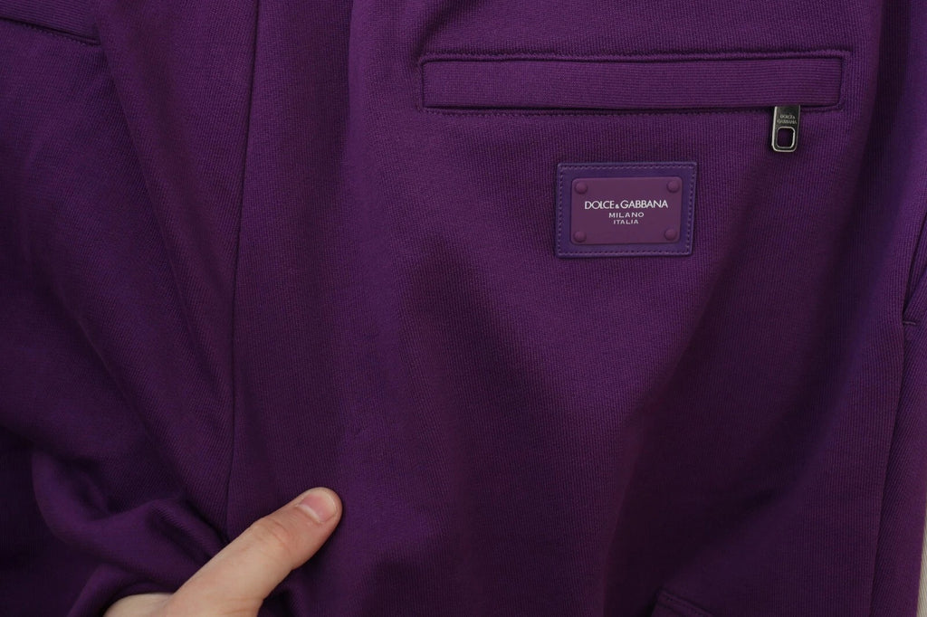 Purple Cotton Cargo Sweatpants Jogging Pants