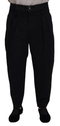 Black Cotton Stretch Loose Denim Trouser Jeans