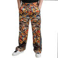 Multicolor Marble Print Satin Trouser Pants