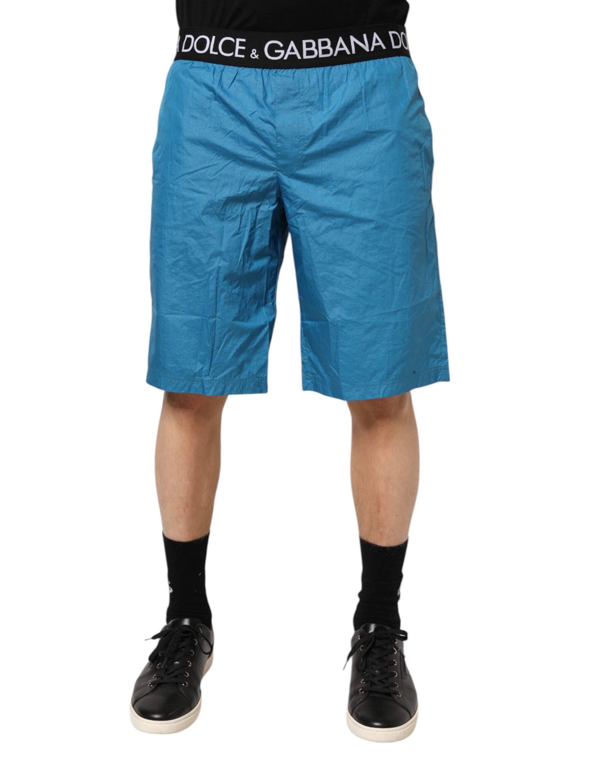 Blue Logo Waistband Beachwear Shorts Swimwear