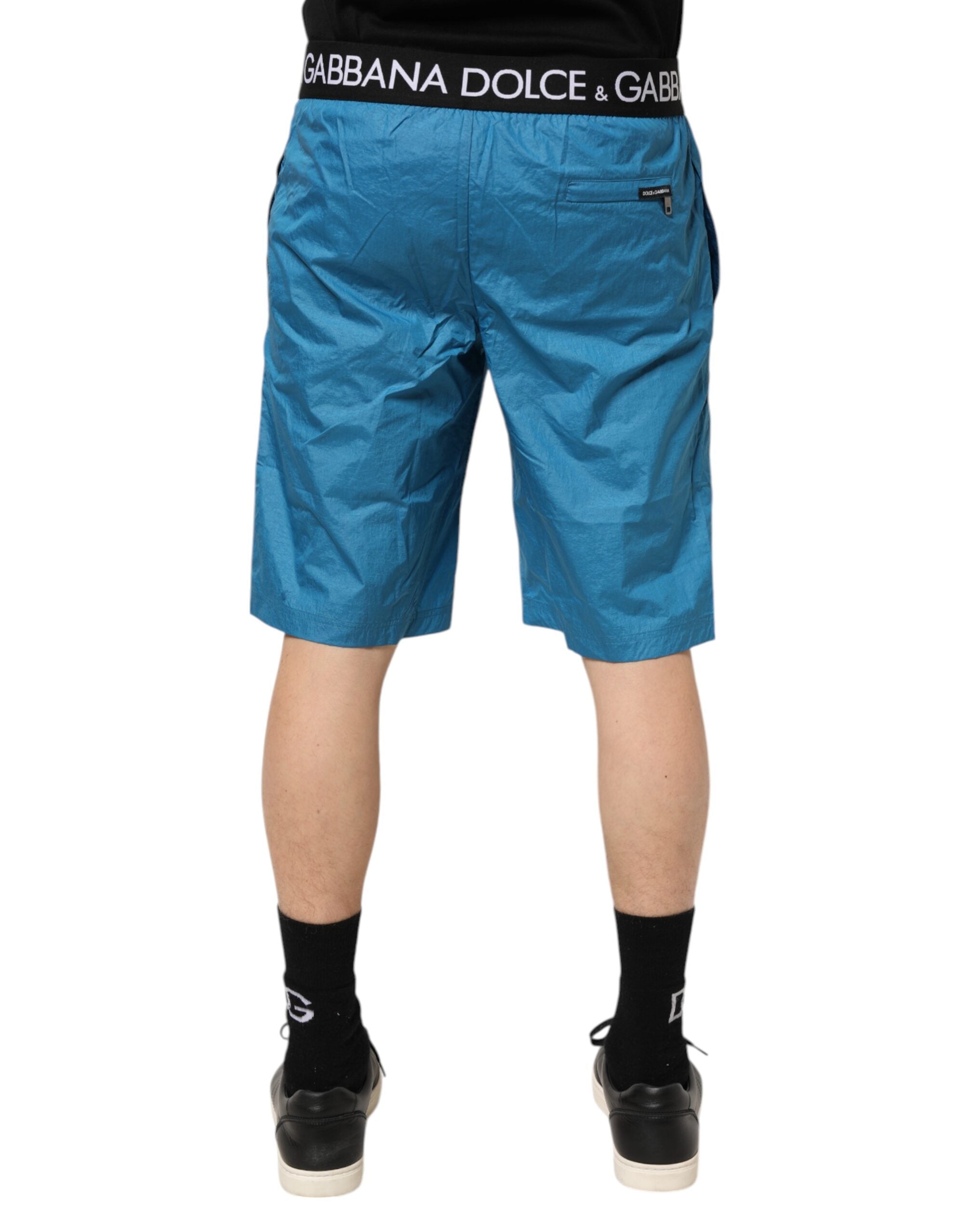 Blue Logo Waistband Beachwear Shorts Swimwear