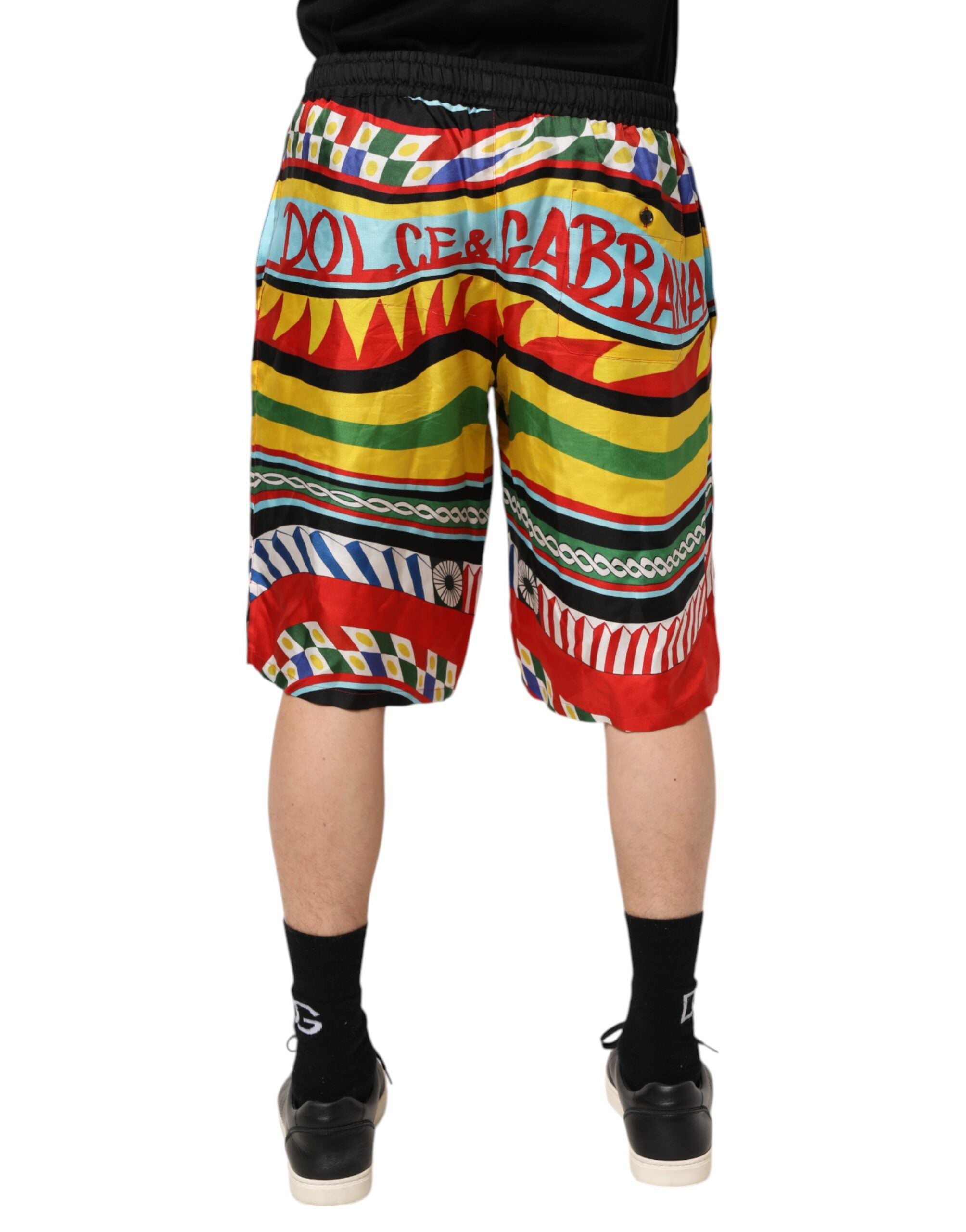Multicolor Sicilian Carretto Shorts Swimwear