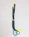 Blue Yellow Leather Tape String DG Logo Keychain Keyring