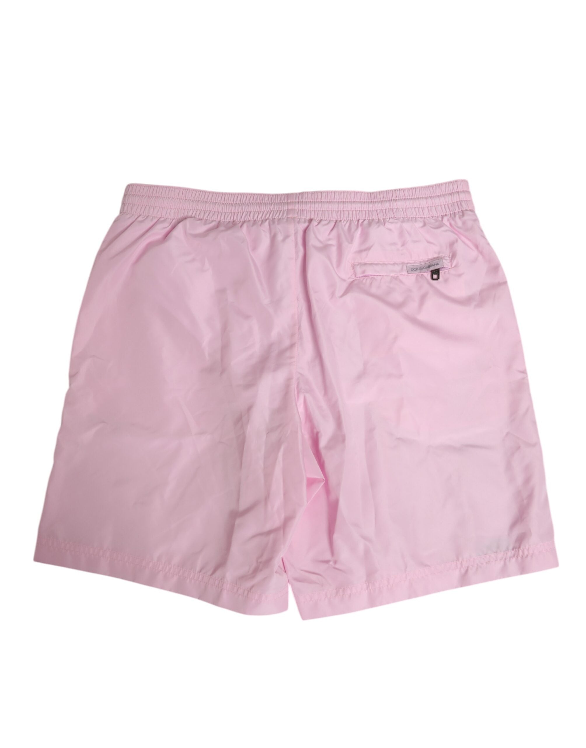 Pink Nylon Logo Side Stripe Beachwear Men Swimwear
