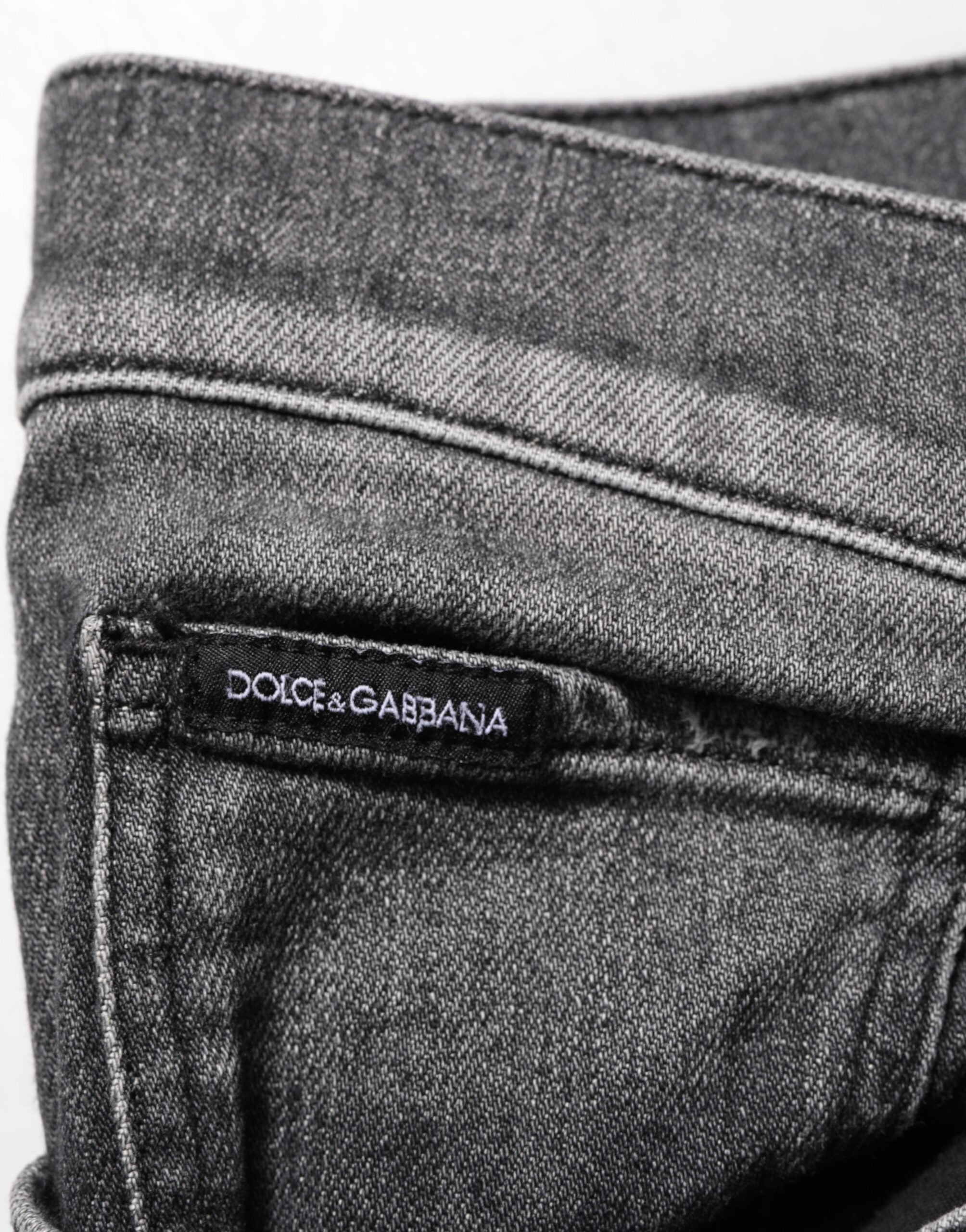 Black Gray Wash Slim Fit Straight Leg Denim Jeans