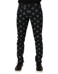 Black DG Monogram Cotton Skinny Denim Jeans