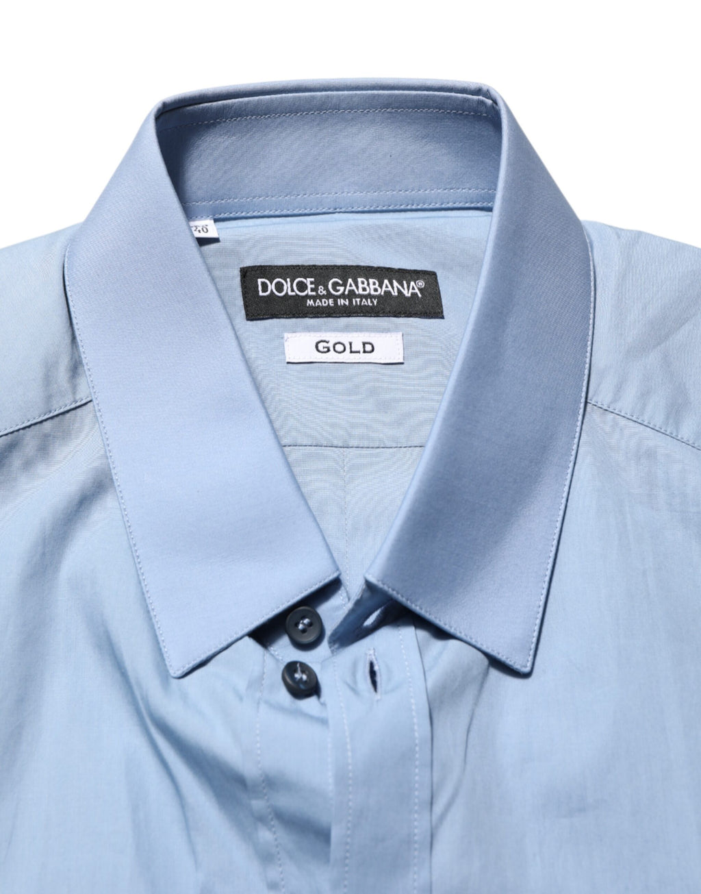 Blue Cotton Collared GOLD Formal Dress  Shirt