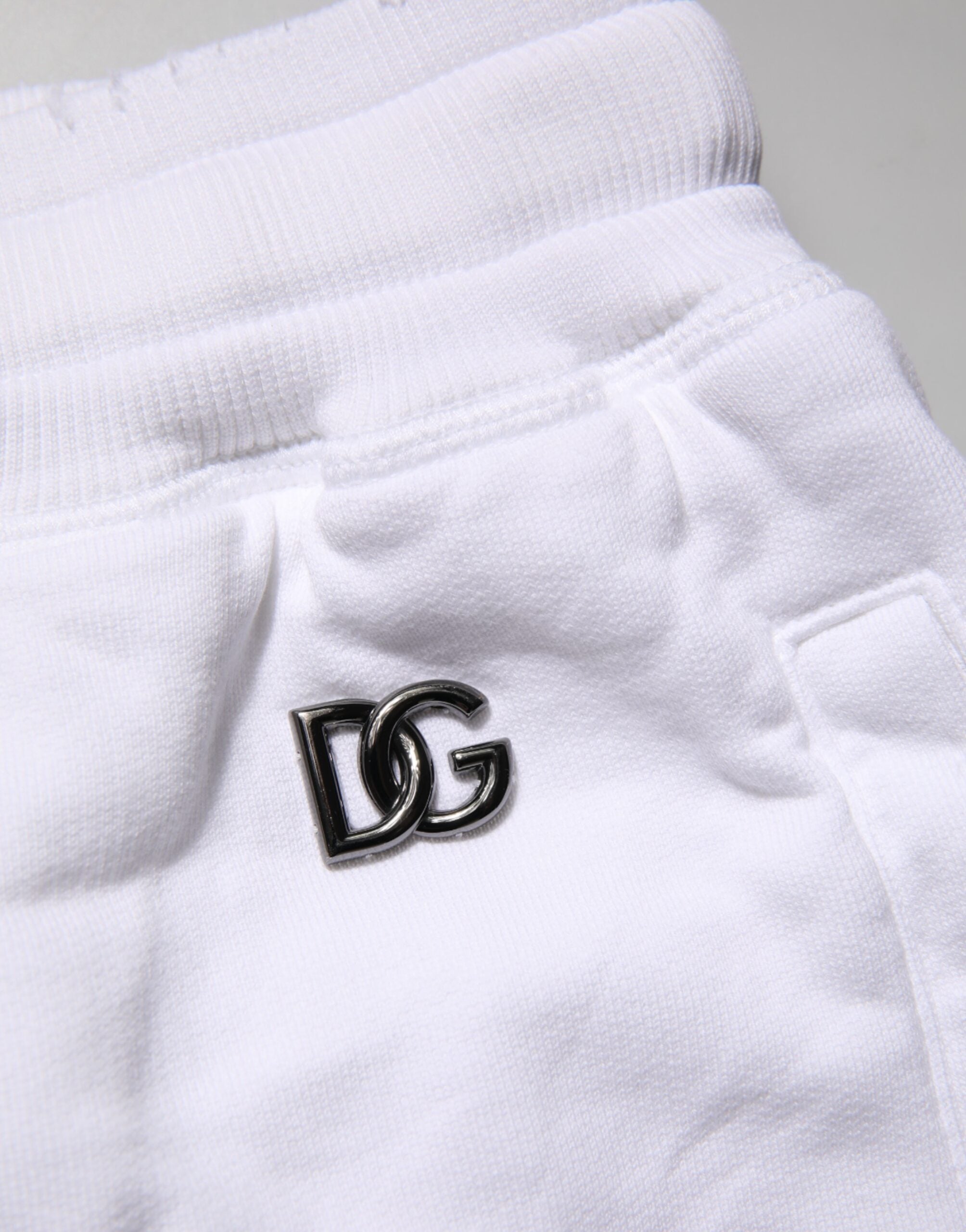 White Ripped Mid Waist Casual Bermuda Short