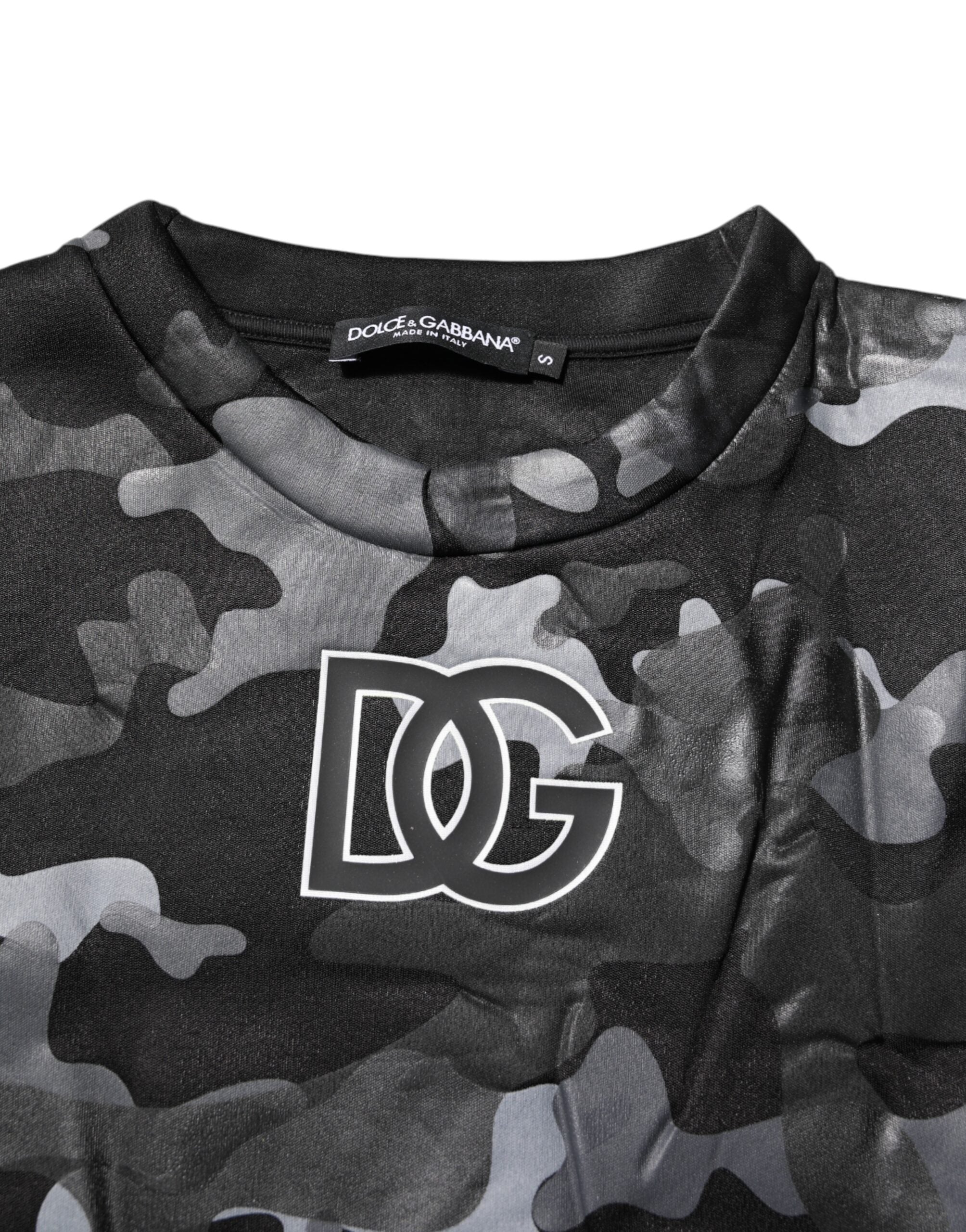 Black Camouflage Round Neck Sweatshirt Sweater