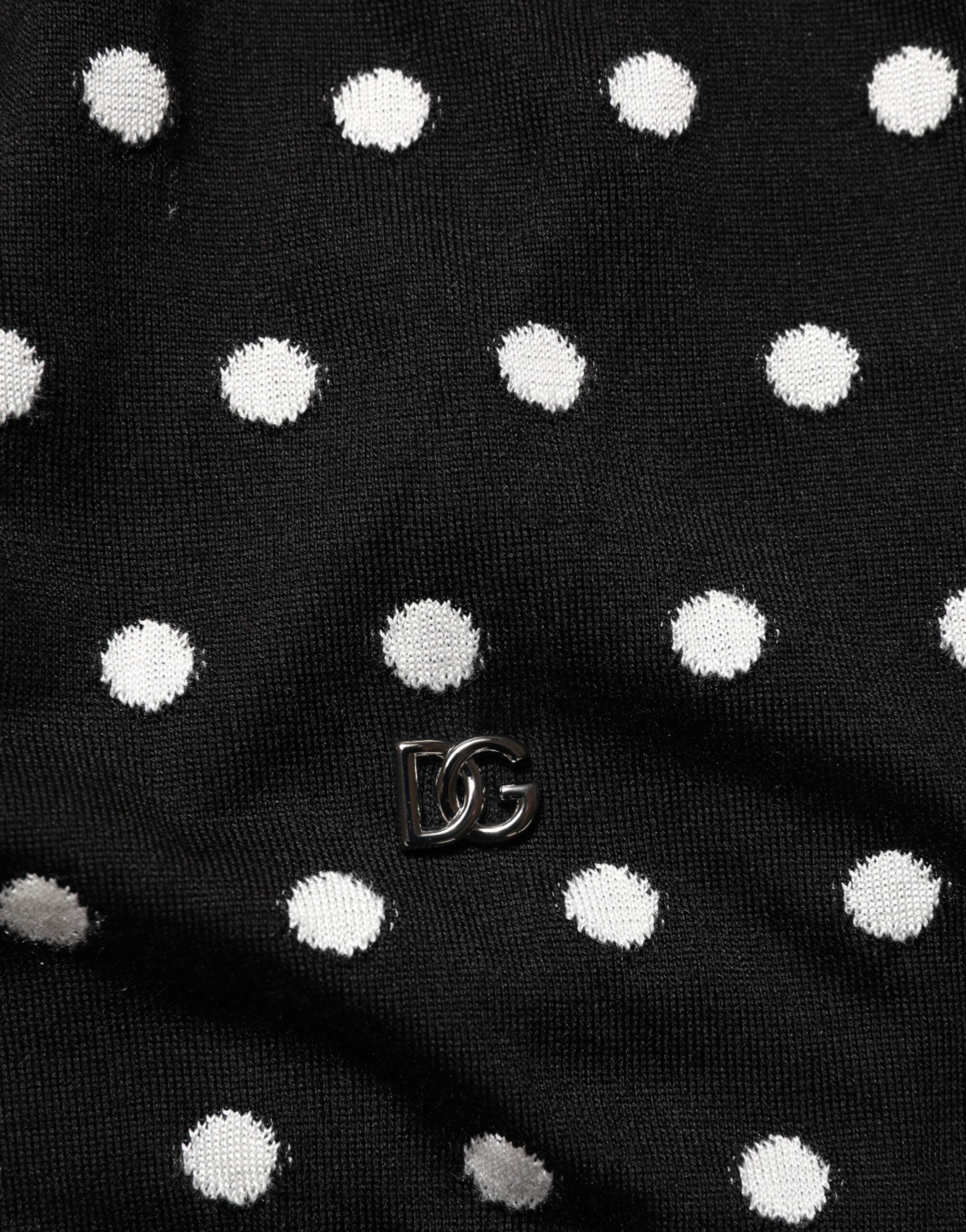 Black White Stripe Polka V-Neck Pullover Sweater