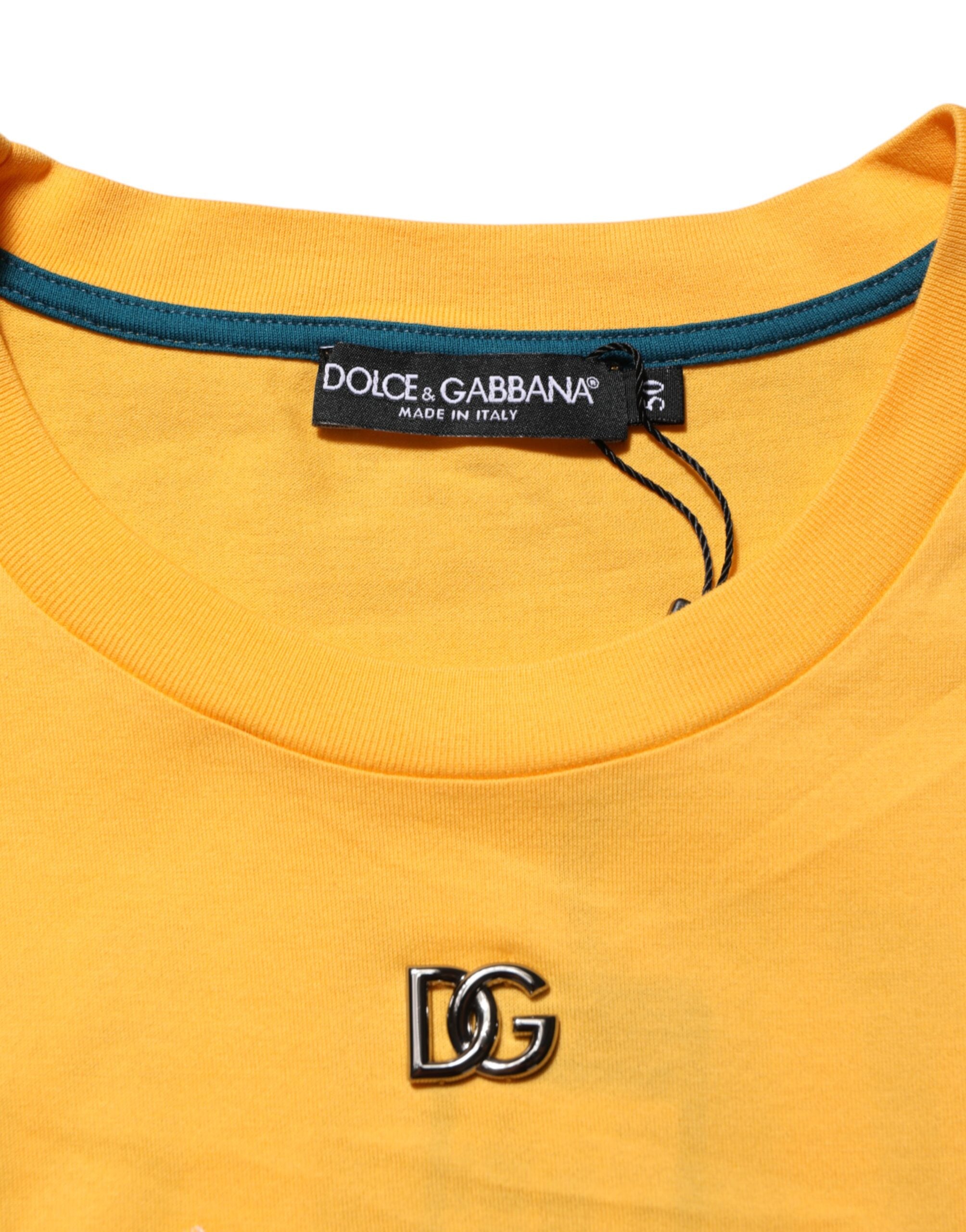 Yellow Secret Graden Floral Cotton CrewNeck T-shirt