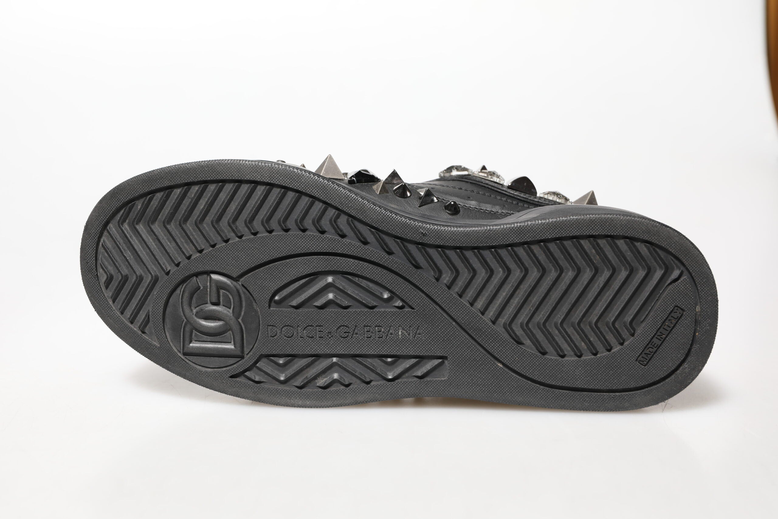 Black Portofino Studded Men Sneakers Shoes