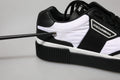 Black White Leather MIAMI Low Top Sneakers Shoes